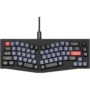 Keychron Q8 Alice 65% حشية تخطيط لوحة مفاتيح ميكانيكية مخصصة قابلة للتبديل السريع، QMK قابلة للبرمجة، مقبض RGB بإضاءة خلفية من النوع C لوحة مفاتيح مريحة من الألومنيوم السلكية لنظام التشغيل Mac Windows، Gateron G Pro Brown Switch in Kuwait