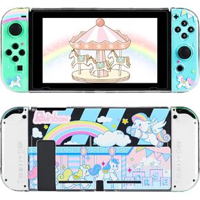حافظة واقية لطيفة من فانبل لجهاز نينتيندو سويتش، حافظة غطاء من البولي كربونات مع قرص قوس قزح متوافق مع وحدة التحكم وجوي كون، ملحقات الجلد كاواي مقاومة للصدمات، مقاومة للماء، مضادة للبصمات in Kuwait
