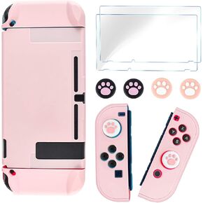 غطاء حماية كامل من DLseego Switch مصمم لوحدات التحكم Joy-Con مع واقي شاشة زجاجي، مضاد للخدش [لمسة جلد الطفل] - أزرق in Kuwait