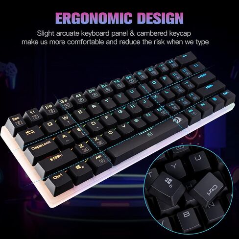 Redragon K605 Alien Giant Mechanical Gaming Keyboard, Super Big 61 Keys & Outemu Blue Switch, RGB LED Backlit Ergonomic Wired Type-C Full Key Conflict Free Anti-Ghosting NKRO Keyboard in Kuwait