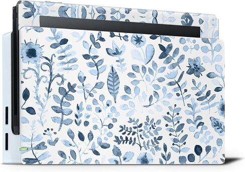 TACKY DESIGN Flowers Skin Compatible with Nintendo Switch Skin, Blue Vinyl 3m Decal Stickers Full Cover in Saudi Arabia