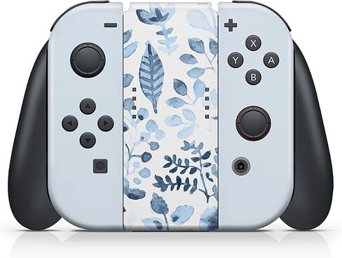 TACKY DESIGN Flowers Skin Compatible with Nintendo Switch Skin, Blue Vinyl 3m Decal Stickers Full Cover in Saudi Arabia