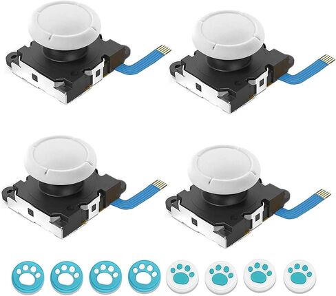 قطعة عصا التحكم التناظرية للعصا من فيانك 4 قطع من أجل وحدة التحكم جوي كون لنظام ألعاب نينتندو سويتش لايت آند سويتش in Kuwait