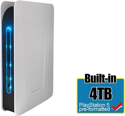 PRO-T5 Series 4TB USB 3.0 External Gaming Hard Drive for PS5 Game Console (White) - 2 Year Warranty in Kuwait