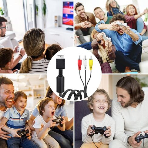 Arzweyk 6FT PS2 PS3 كابل فيديو صوتي، RCA AV إلى كابلات التلفزيون، سلك توصيل ملحقات وحدة التحكم في الألعاب لسوني بلاي ستيشن 2، PS3 Slim 2، Slim 3 in Saudi Arabia