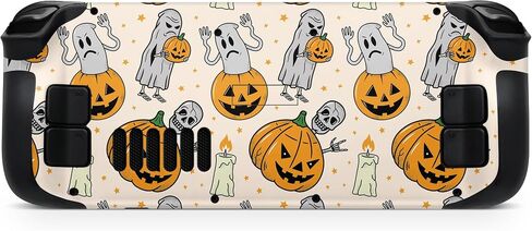 TACKY DESIGN Halloween Skin Compatible with Steam Deck Skin, Pumpkin Steam Deck Accessories Beige Vinyl 3m Decal Cute Full wrap Kawaii Steam Deck Cover in Saudi Arabia