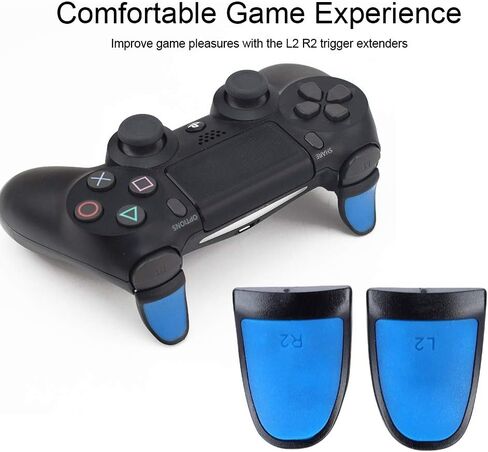 موسعات مشغل PS4، L2 R2 موسعات وحدة التحكم في الألعاب، أزرار PS4، مقابض تمديد ناعمة الملمس لـ PS4 (أزرق) in Saudi Arabia