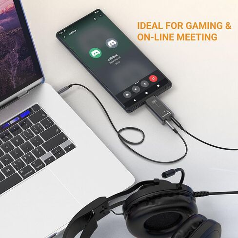 Cubilux AM-C1 Game Audio & Chat Mixer for Mixing Gameplay Audio (Gaming Console/Controller) and Voice Chat (USB C Phone Laptop) to 1 Headset, Compatible with Switch Xbox One/360 PS4/PS5 Discord in Kuwait