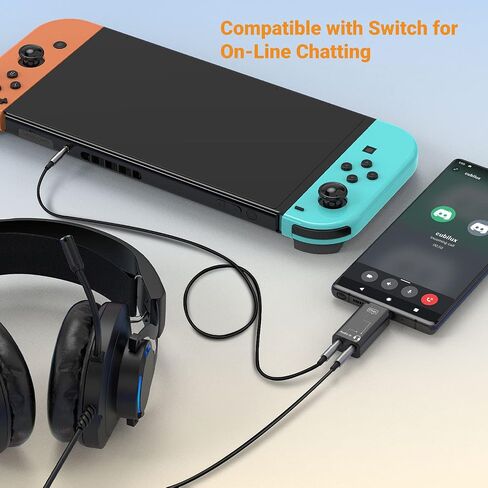 Cubilux AM-C1 Game Audio & Chat Mixer for Mixing Gameplay Audio (Gaming Console/Controller) and Voice Chat (USB C Phone Laptop) to 1 Headset, Compatible with Switch Xbox One/360 PS4/PS5 Discord in Kuwait