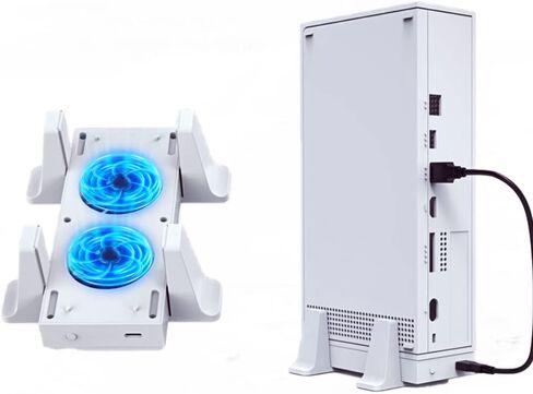 حامل مروحة تبريد لوحدة تحكم Xbox Series S، حامل رأسي أرفين مزدوج الأغراض مع نظام تبريد سريع، 3 مستويات سرعة قابلة للتعديل، 2 منافذ USB إضافية، 2 حامل مضاد للانزلاق ومؤشر LED in Kuwait