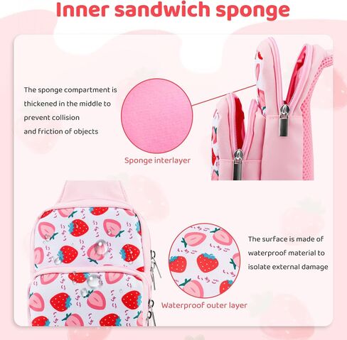 FUNDIARY Pink Carrying Travel Bag for Switch 2/Switch/OLED/Lite with Strawberry Design, Portable Accessories Bundle with Sling Shoulder Bag Crossbody Backpack, 12 Slots Game Card Case and 2 Thumb Caps in Saudi Arabia