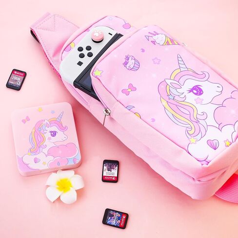 حقيبة سفر فندياري لجهاز نينتندو سويتش، وحقيبة حمل OLED وLite، ومجموعة حقيبة كتف محمولة للتبديل، ومجموعة ملحقات حقيبة ظهر كروس مع حقيبة ألعاب وغطاءين للإبهام - لسوبر ماريو in Kuwait