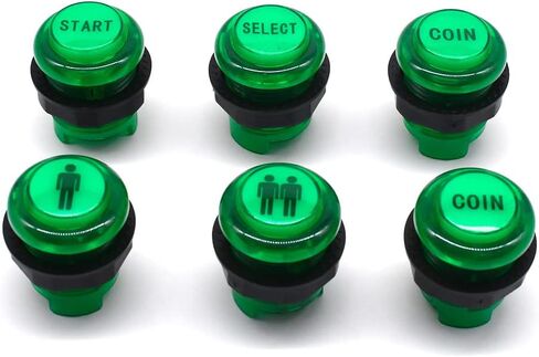 Arcity 6 قطع/مجموعة 28 مم أزرار ضغط LED للأركيد مضيئة لبدء اختيار PS Play Menu Credit مضاءة باللون الأبيض مع Microswitch لأجزاء وحدة التحكم في ألعاب Arcade Machine 5V in Kuwait