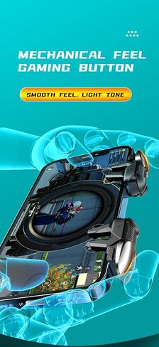 2022 New Model Seven Trees Mobile Game Controller for PUBG/Fornite/Knives Out/Rules of Survival/Call of Duty Gamepad Trigger Aim Button L1R1 L2 R2 Shooter Joystick for iPhone Android iPad Mini 5 Phone Game Pad Accesorios (Black) in Saudi Arabia