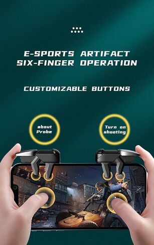 2022 New Model Seven Trees Mobile Game Controller for PUBG/Fornite/Knives Out/Rules of Survival/Call of Duty Gamepad Trigger Aim Button L1R1 L2 R2 Shooter Joystick for iPhone Android iPad Mini 5 Phone Game Pad Accesorios (Black) in Saudi Arabia