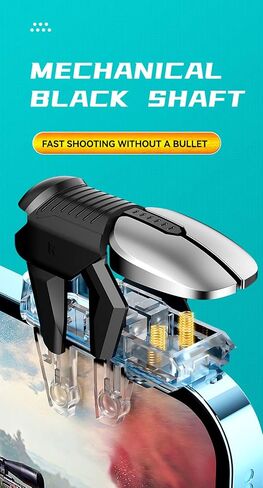 2022 New Model Seven Trees Mobile Game Controller for PUBG/Fornite/Knives Out/Rules of Survival/Call of Duty Gamepad Trigger Aim Button L1R1 L2 R2 Shooter Joystick for iPhone Android iPad Mini 5 Phone Game Pad Accesorios (Black) in Saudi Arabia