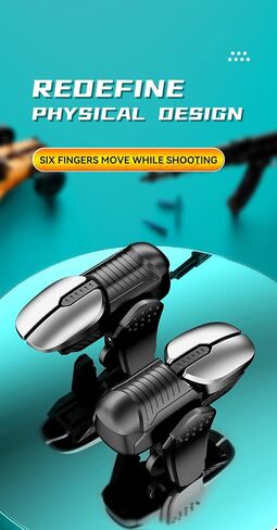2022 New Model Seven Trees Mobile Game Controller for PUBG/Fornite/Knives Out/Rules of Survival/Call of Duty Gamepad Trigger Aim Button L1R1 L2 R2 Shooter Joystick for iPhone Android iPad Mini 5 Phone Game Pad Accesorios (Black) in Saudi Arabia