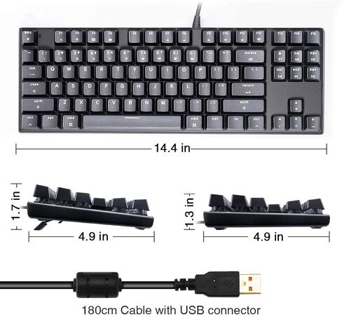 فيلوكيفاير كيبورد ميكانيكي لاسلكي TKL02WS 87 مفتاح مريح مع مفاتيح بنية، اضاءة خلفية LED بيضاء لمؤلفي النصوص والطباعين والمبرمجين in Saudi Arabia