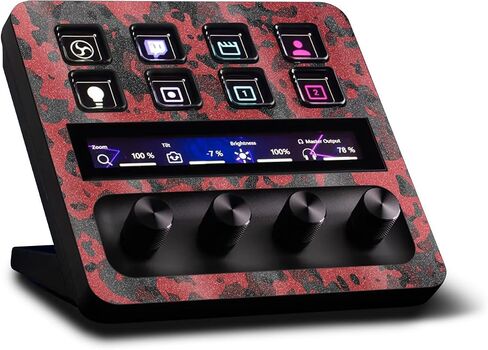 MightySkins Glossy Glitter Skin Compatible with Elgato Stream Deck + - Red Camo | Protective, Durable High-Gloss Glitter Finish | Easy to Apply, Remove, and Change Styles | Made in The USA in Saudi Arabia