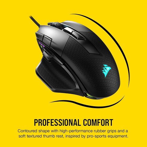 Corsair Nightsword RGB, Performance Tunable FPS/MOBA Gaming Mouse, Black, Backlit RGB LED, 18000 DPI, Optical (Renewed) in Saudi Arabia