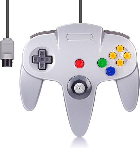 وحدة التحكم N64، عصا التحكم السلكية الكلاسيكية في الألعاب FISUPER لوحدة التحكم N64 (رمادي) in Kuwait