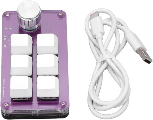 كيبورد العاب ميكانيكي صغير ماكرو، 6 مفاتيح بيد واحدة USB للكمبيوتر الشخصي مع مقبض، وظيفة اختصار قابلة للبرمجة حسب الطلب، لنظام ويندوز، وفيستا in Saudi Arabia