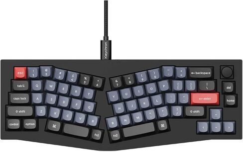 Keychron Q8 Alice 65% Layout Gasket Hot Swappable Custom Mechanical Keyboard, QMK Programmable, Knob RGB Backlit Type-C Wired Aluminum Ergonomic Keyboard for Mac Windows, Gateron G Pro Brown Switch in Saudi Arabia