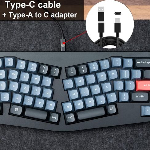 Keychron Q8 Alice 65% Layout Gasket Hot Swappable Custom Mechanical Keyboard, QMK Programmable, Knob RGB Backlit Type-C Wired Aluminum Ergonomic Keyboard for Mac Windows, Gateron G Pro Brown Switch in Saudi Arabia