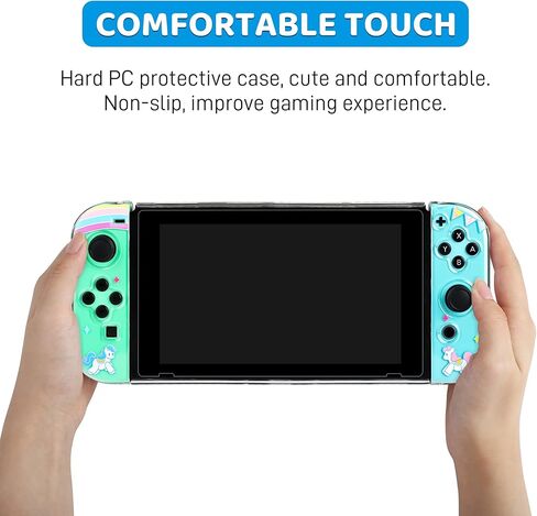 حافظة واقية لطيفة من فانبل لجهاز نينتيندو سويتش، حافظة غطاء من البولي كربونات مع قرص قوس قزح متوافق مع وحدة التحكم وجوي كون، ملحقات الجلد كاواي مقاومة للصدمات، مقاومة للماء، مضادة للبصمات in Kuwait