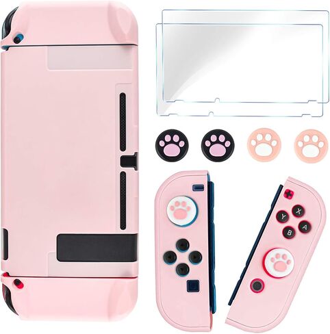غطاء حماية كامل من DLseego Switch مصمم لوحدات التحكم Joy-Con مع واقي شاشة زجاجي، مضاد للخدش [لمسة جلد الطفل] - أزرق in Saudi Arabia