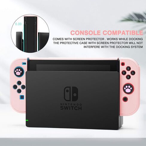 غطاء حماية كامل من DLseego Switch مصمم لوحدات التحكم Joy-Con مع واقي شاشة زجاجي، مضاد للخدش [لمسة جلد الطفل] - أزرق in Saudi Arabia