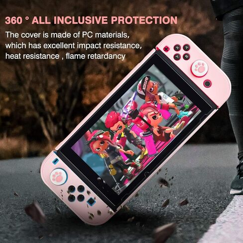 غطاء حماية كامل من DLseego Switch مصمم لوحدات التحكم Joy-Con مع واقي شاشة زجاجي، مضاد للخدش [لمسة جلد الطفل] - أزرق in Saudi Arabia