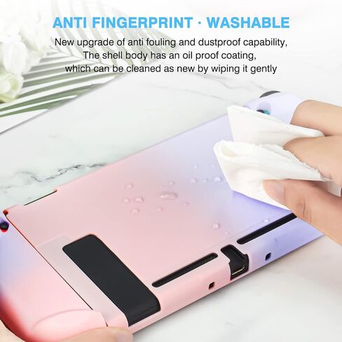 DLseego Switch Full Protective Case Cover Designed for Switch Joy-Con Controllers with Glass Screen Protector, Anti-Scratch [Baby Skin Touch] Grip Cover - Blue in Saudi Arabia