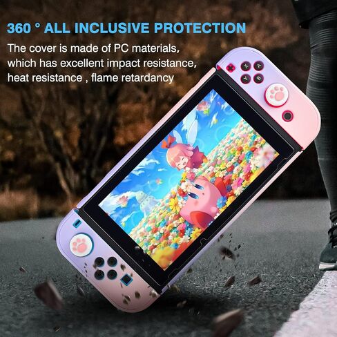 DLseego Switch Full Protective Case Cover Designed for Switch Joy-Con Controllers with Glass Screen Protector, Anti-Scratch [Baby Skin Touch] Grip Cover - Blue in Saudi Arabia