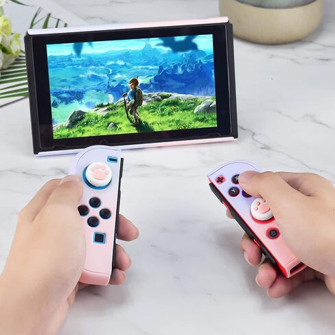 DLseego Switch Full Protective Case Cover Designed for Switch Joy-Con Controllers with Glass Screen Protector, Anti-Scratch [Baby Skin Touch] Grip Cover - Blue in Saudi Arabia