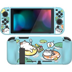 PlayVital Candy Rainbow Unicorn Protective Case for Nintendo Switch, Soft TPU Slim Case Cover for Nintendo Switch Joycon Console with Colorful ABXY Direction Button Caps in Saudi Arabia