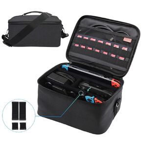 Horloy Mykit Carrying Case Compatible with Nintendo Switch Bag Portable Soft Travel All Protective Case Large Space Storage Bag for Nintendo Switch Lite & Accessories with Shoulder Strap Coffee Gray in Saudi Arabia