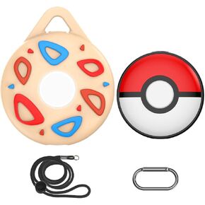 حافظة Alquar متوافقة مع Pokemon Go Plus + Case، حافظة واقية مضادة للخدش مصنوعة من السيليكون الكرتوني اللطيفة مضادة للخدش لـ Pokemon Go Plus مع 2 سلسلة مفاتيح و2 حبل - أصفر فاتح in Kuwait