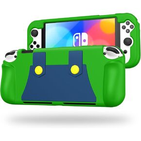 KENOBEE Silicone Case Compatible with Nintendo Switch OLED Model 2021, Soft Lightweight Ergonomic Grip Protective Cover with Shock-Absorption & Anti-Scratch Design for Switch OLED 7.0", Green in Saudi Arabia