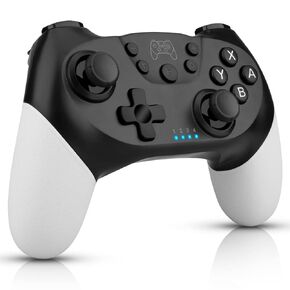 OUBANG Wireless Controllers for Nintendo Switch/Lite/OLED Controller, Switch Pro Controller with Dual Vibration, Upgrade Joystick Switch Gamepad Remote with Wake UP and Turbo Function Black White in Kuwait