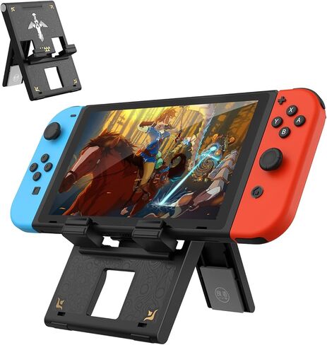 حامل تبديل IINE، حامل لعب قابل للطي لوحدة تحكم التبديل، حامل قابل للتعديل بنمط Zelda متوافق مع Nintendo Switch/Oled/Lite/Steamdeck/Ipad/الهاتف الذكي/kindle in Kuwait