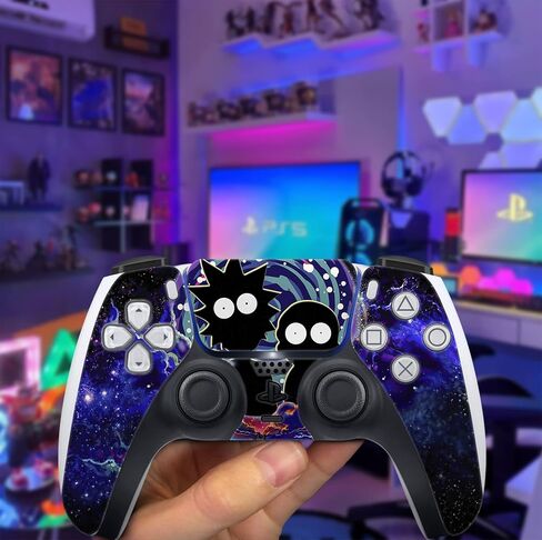 ملصق لاصق لاصق HK Studio Hippie Metaverse غطاء خاص لكل من إصدار قرص PS5 والإصدار الرقمي - مقاوم للماء، بدون فقاعات، بما في ذلك غلافين لوحدة التحكم وغطاء وحدة التحكم in Kuwait