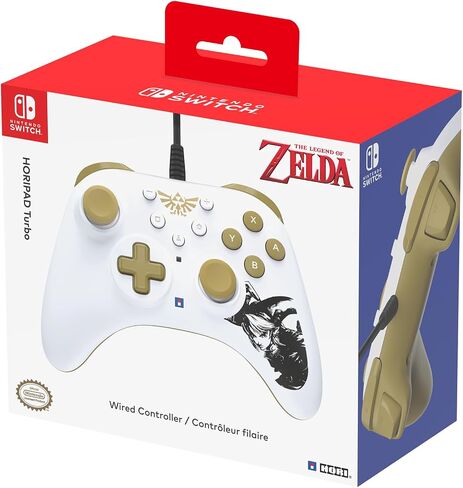 HORI Nintendo Switch HORIPAD Turbo (Mario) Ergonomic Wired Controller Pad - Offically Licensed by Nintendo in Saudi Arabia