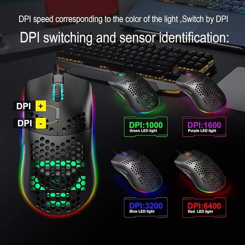 كيبورد ميكانيكي محمول بيد واحدة للالعاب بسلك باضاءة خلفية LED RGB بتصميم مريح مع مسند معصم للكمبيوتر واللابتوب والكمبيوتر in Kuwait