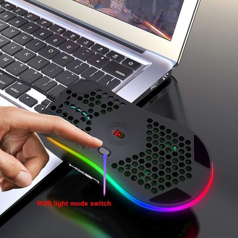 كيبورد ميكانيكي محمول بيد واحدة للالعاب بسلك باضاءة خلفية LED RGB بتصميم مريح مع مسند معصم للكمبيوتر واللابتوب والكمبيوتر in Kuwait