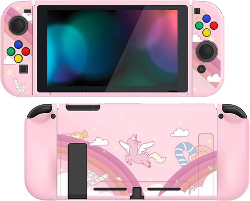حافظة حماية PlayVital ICY Cube Penguin لجهاز Nintendo Switch، غطاء حماية نحيف ناعم من مادة TPU لوحدة تحكم Nintendo Switch Joycon مع غطاء زر ملون ABXY Direction in Saudi Arabia