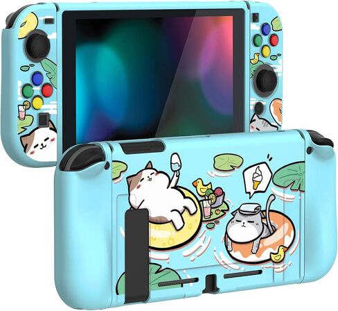 PlayVital Candy Rainbow Unicorn Protective Case for Nintendo Switch, Soft TPU Slim Case Cover for Nintendo Switch Joycon Console with Colorful ABXY Direction Button Caps in Saudi Arabia
