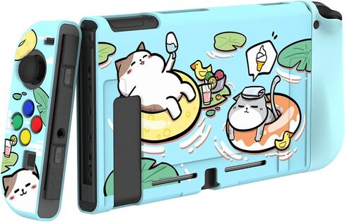 PlayVital Candy Rainbow Unicorn Protective Case for Nintendo Switch, Soft TPU Slim Case Cover for Nintendo Switch Joycon Console with Colorful ABXY Direction Button Caps in Saudi Arabia