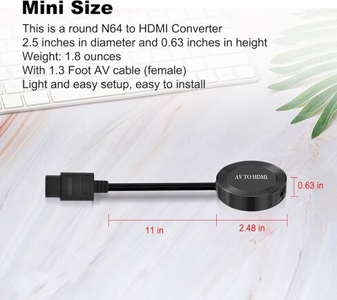 محول HDMI N64، محول N64 الى HDMI، التوصيل والتشغيل استعادة شاشة الالعاب الاصلية، كيبل توصيل HD لـ N64/ NGC / SNES in Kuwait