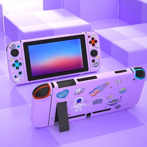 حافظة ECHZOVE Switch اللامعة، حافظة لطيفة مع واقي شاشة من الزجاج المقسى وأغطية قبضة الإبهام - صاروخ in Saudi Arabia